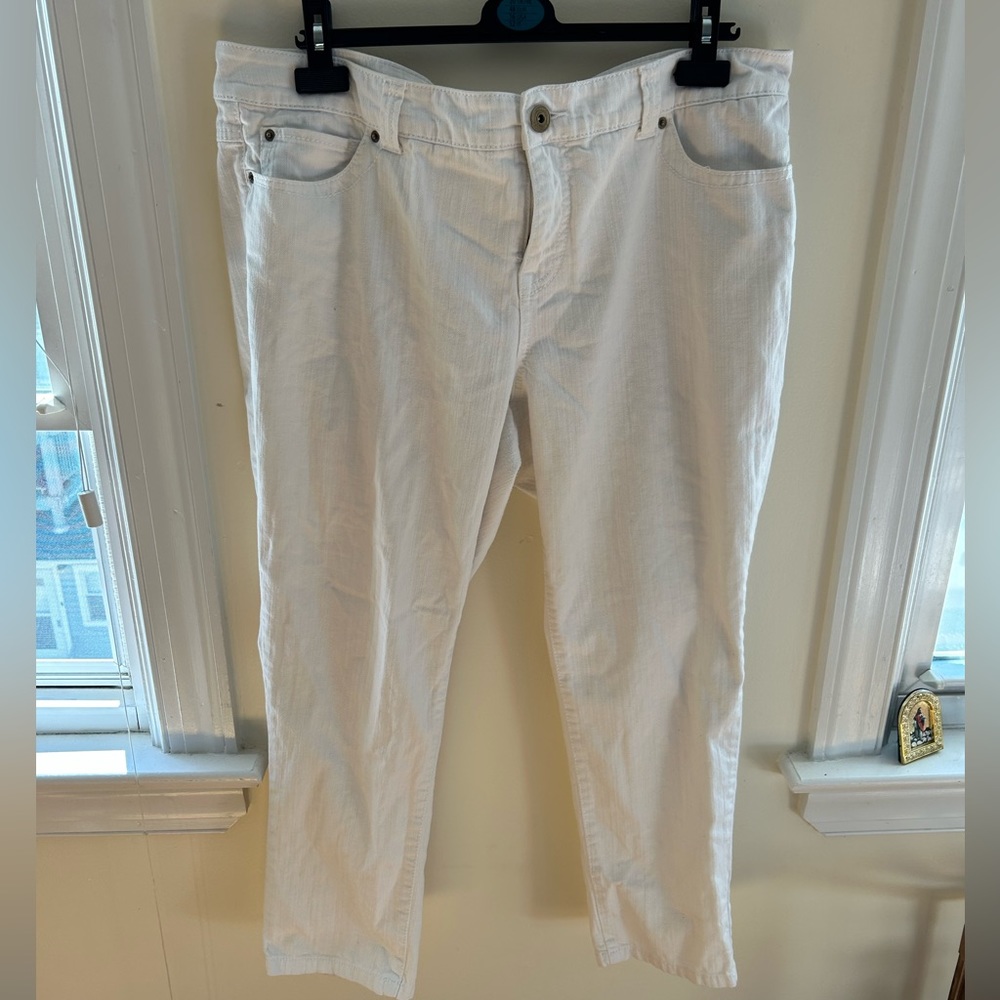 inc. White Plus Size Skinny Leg Slim Tech Petite Pants